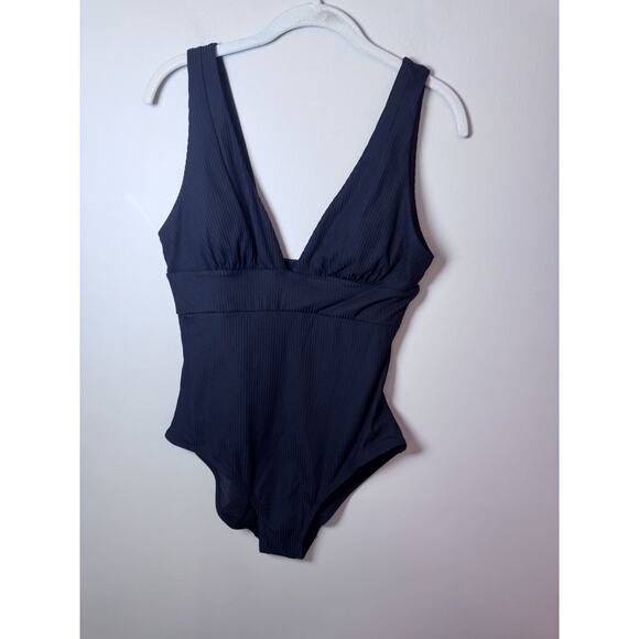 Andie Swim The Mykonos Rib One Piece Long Torso Swimsuit Black size M Tall NEW - Picture 13 of 16